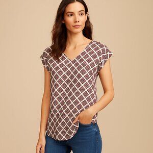 Silky Geo-Print "Gramercy" Tunic Blouse by Express - Size XS